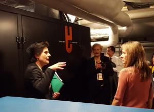 Annegret-Cl. Agricola, Divisional Director Contracting of BEA, explains the CHCP plant to the Chile's Energy Minister Susana Jiménez. Picture: BEA