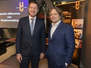 BEA-Geschäftsführer Michael Geißler und Staatssekretär Christian Rickerts, AR-Vorsitzender der BEA, auf dem Neujahrsempfang 2019